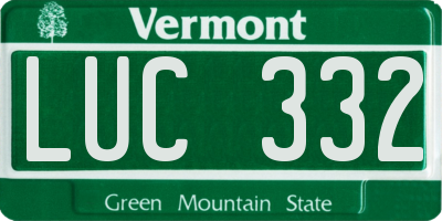 VT license plate LUC332