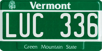 VT license plate LUC336