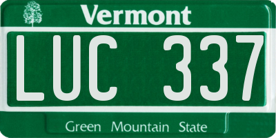 VT license plate LUC337
