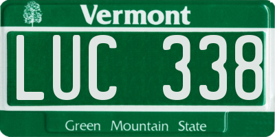 VT license plate LUC338