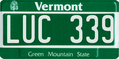 VT license plate LUC339