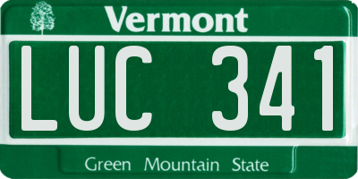 VT license plate LUC341