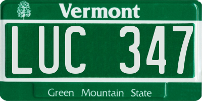 VT license plate LUC347