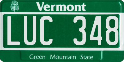VT license plate LUC348