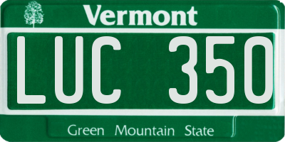 VT license plate LUC350