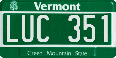 VT license plate LUC351
