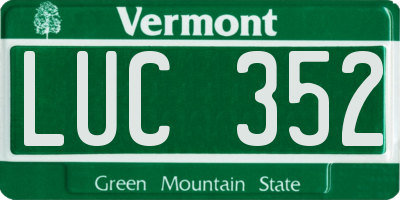 VT license plate LUC352