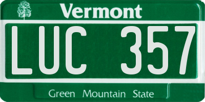 VT license plate LUC357