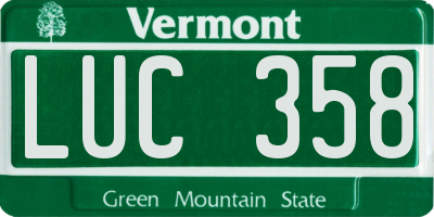 VT license plate LUC358