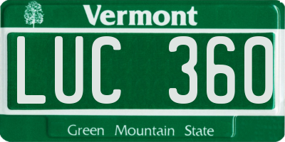 VT license plate LUC360
