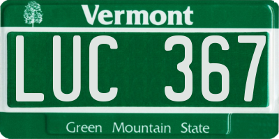 VT license plate LUC367