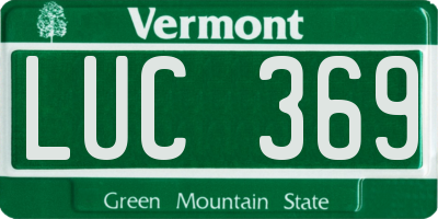 VT license plate LUC369