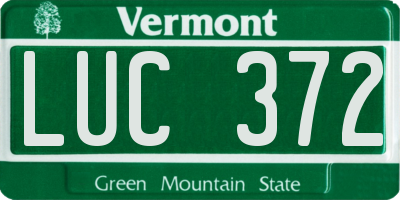VT license plate LUC372