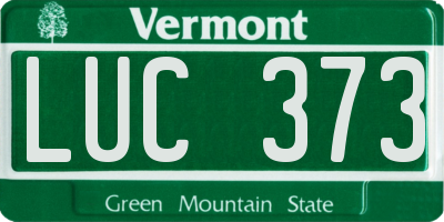 VT license plate LUC373
