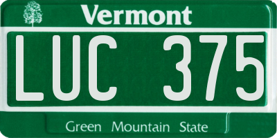 VT license plate LUC375