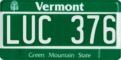 VT license plate LUC376
