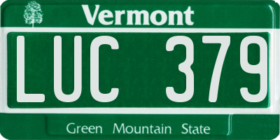 VT license plate LUC379