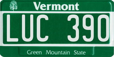 VT license plate LUC390