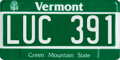 VT license plate LUC391