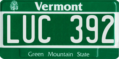 VT license plate LUC392