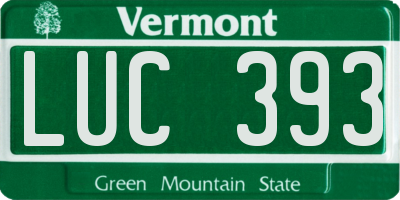 VT license plate LUC393