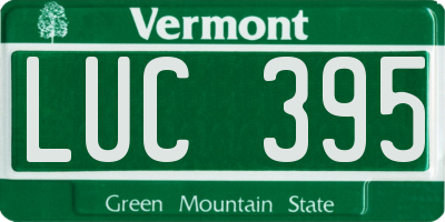 VT license plate LUC395