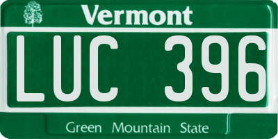 VT license plate LUC396