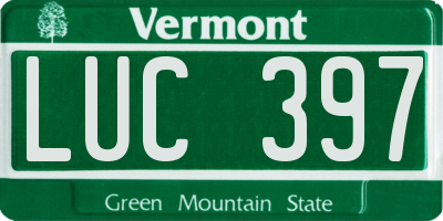 VT license plate LUC397