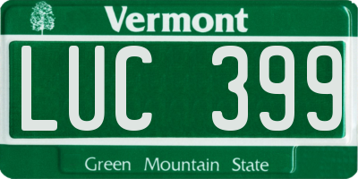 VT license plate LUC399