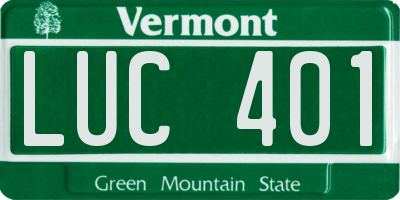VT license plate LUC401