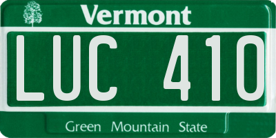 VT license plate LUC410