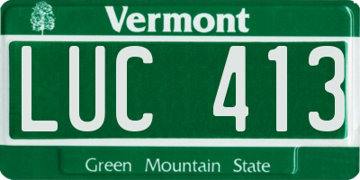 VT license plate LUC413
