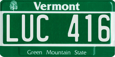 VT license plate LUC416