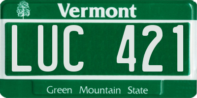 VT license plate LUC421