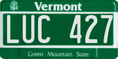 VT license plate LUC427