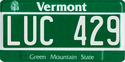 VT license plate LUC429
