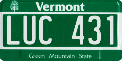 VT license plate LUC431