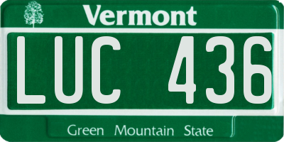 VT license plate LUC436