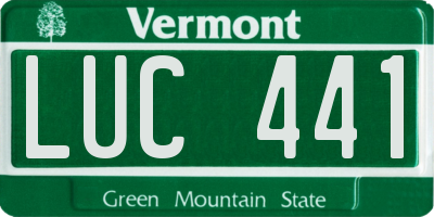 VT license plate LUC441