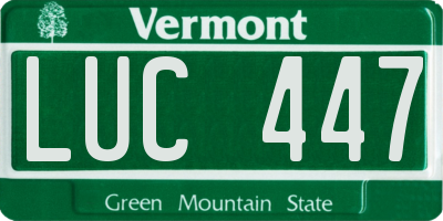 VT license plate LUC447