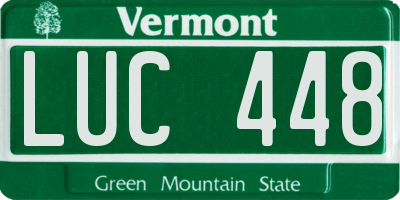 VT license plate LUC448