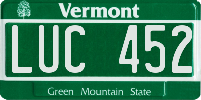 VT license plate LUC452