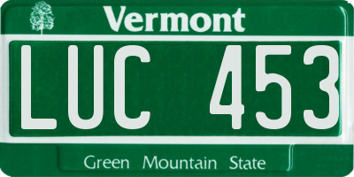 VT license plate LUC453