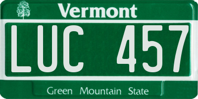 VT license plate LUC457