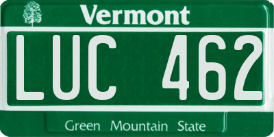 VT license plate LUC462