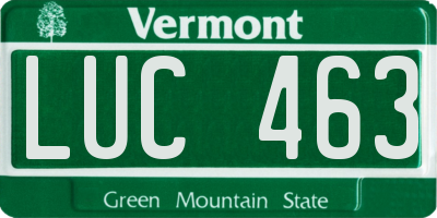 VT license plate LUC463