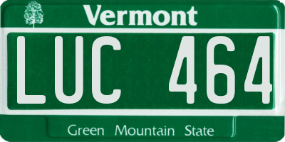VT license plate LUC464