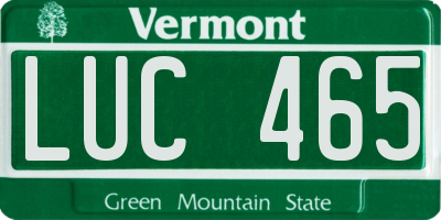 VT license plate LUC465
