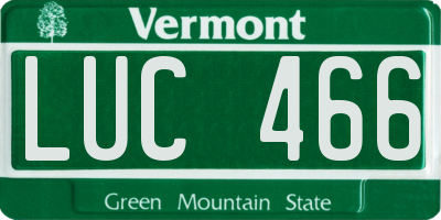 VT license plate LUC466