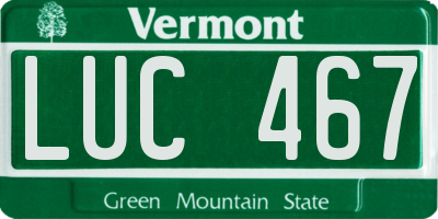 VT license plate LUC467